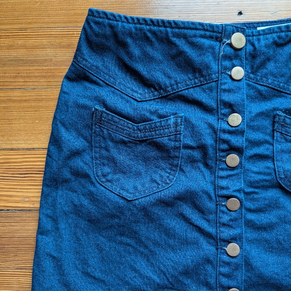 Asos Denim Button-Front Skirt - Picture 2 of 5